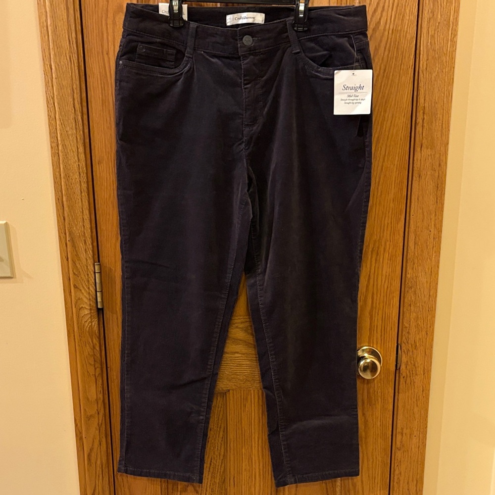 Croft & Barrow Charcoal Gray Mini-Wale Black Corduroy Pants